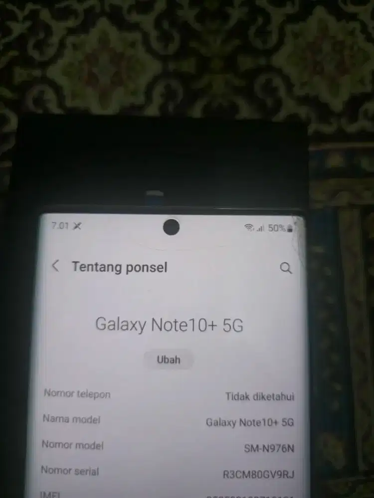 Samsung Note 10+ 5G Color Glow 12+8/256 Inter Korea Mulus Cuma Retak