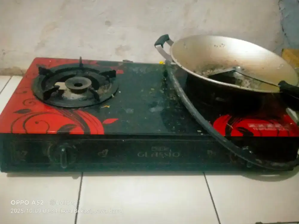 Kompor 2 tungku Glassio