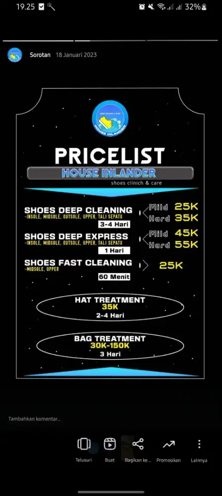 Laundry sepatu rumahan