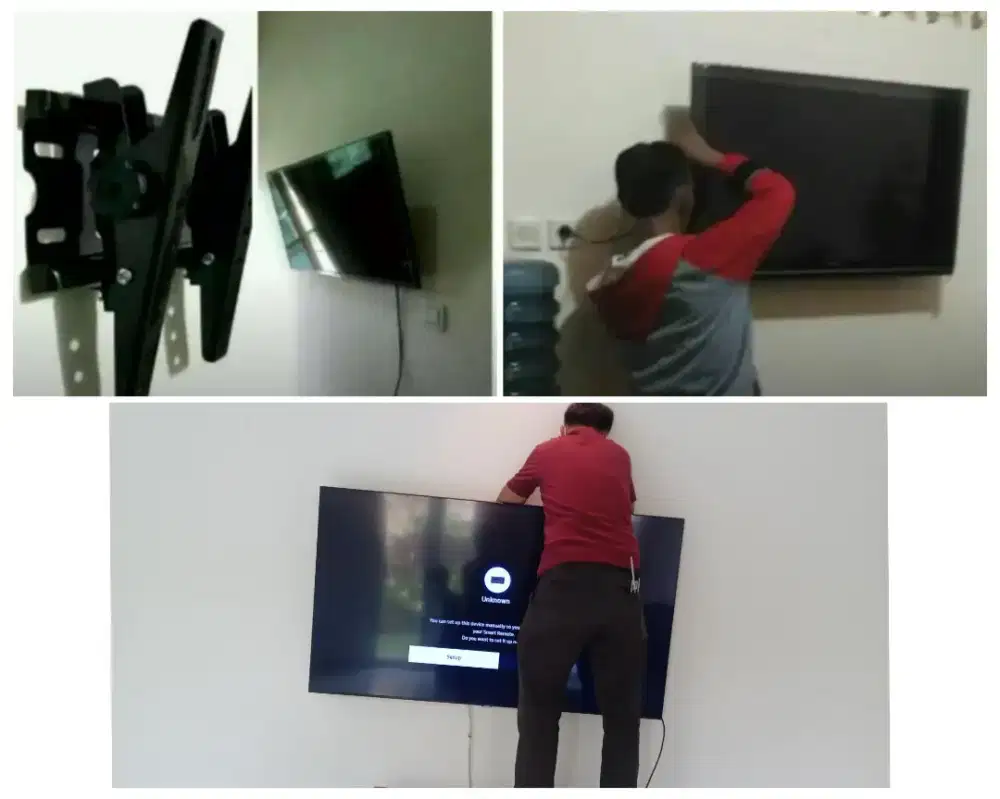 Pasangkan bracket dan Braket +pasang terimarapih breket briket led tv