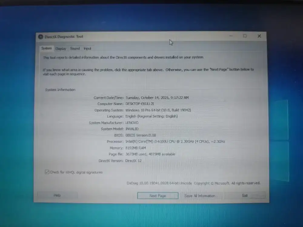 Laptop Lenovo K21