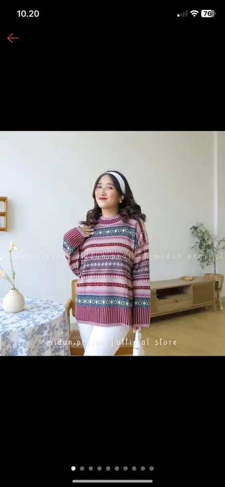 Midun.project - Azura Atasan Rajut Wanita Korean Style Motif Tribal