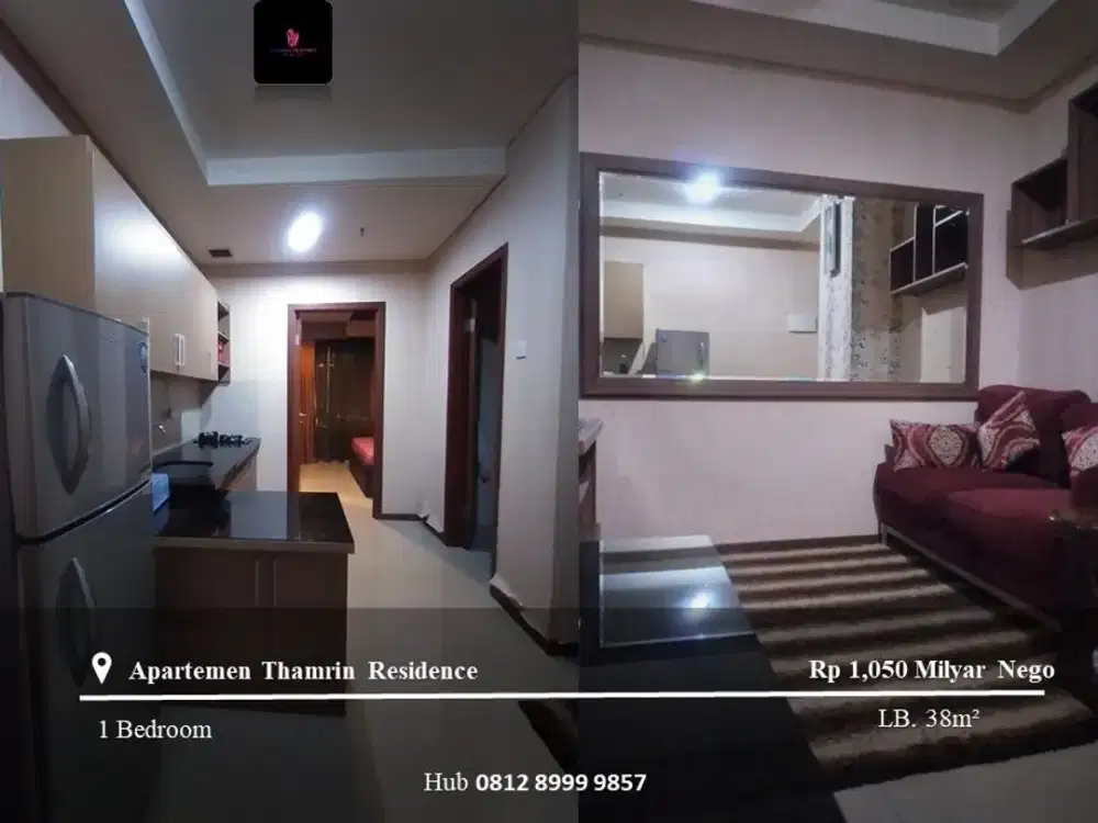 Dijual Apartement Thamrin Residence 1BR Full Furnished