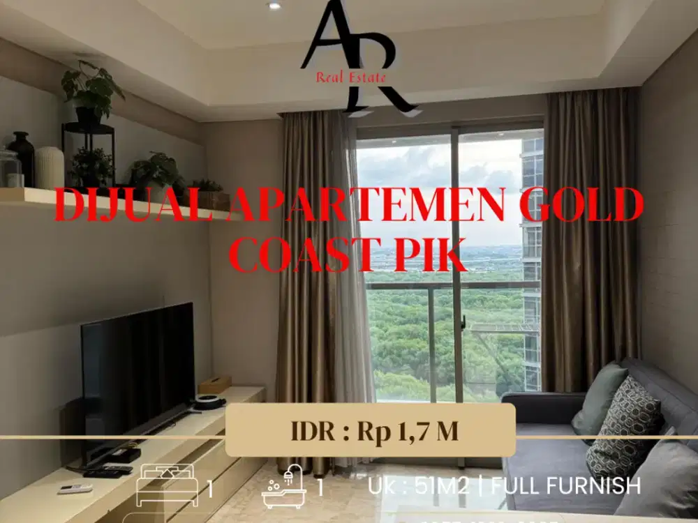 Dijual apartemen gold coast tower bahama 1BR