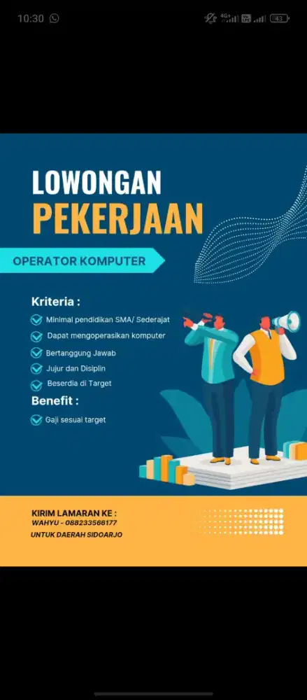 Dibutuhkan operator komputer