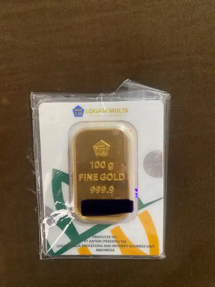 Emas Antam 100g logam mulia, pres hijau