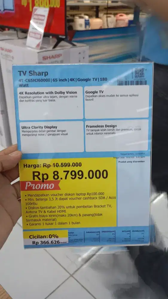 TV Sharp 65 inch 4K Google TV