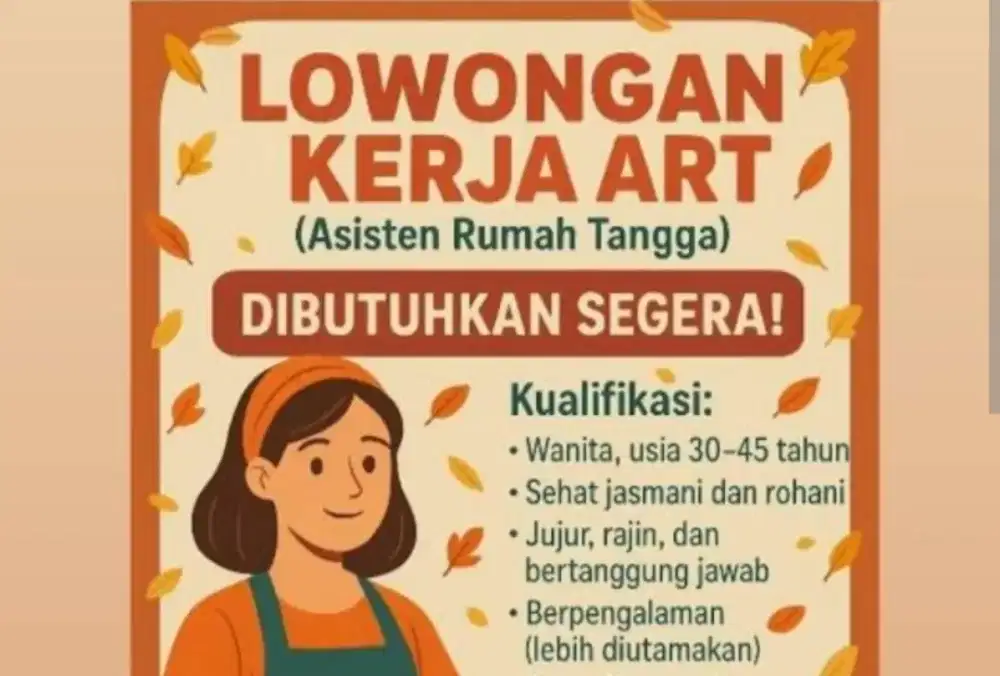 Lowongan Kerja ART PP Jakarta Selatan (Tidak Menginap)