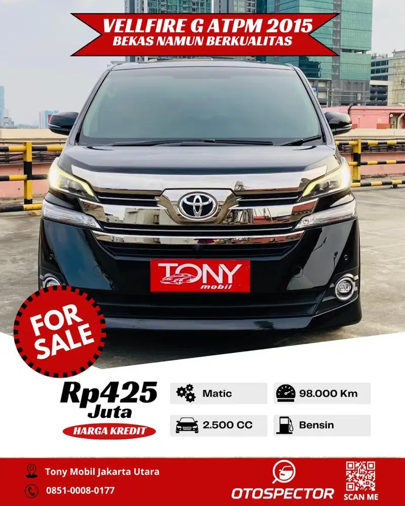Toyota Vellfire 2.5 G ATPM 2015 Hitam