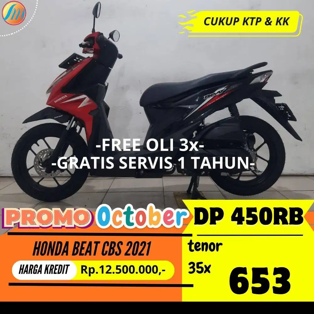 HONDA BEAT CBS 2021 KREDIT MURAH DP 450RB ANGSURAN SANGAT RINGAN