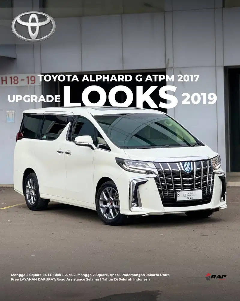 TOYOTA ALPHARD 2.5 G ATPM 2019 LOOKS NIK 2017 AT PUTIH VELLFIRE