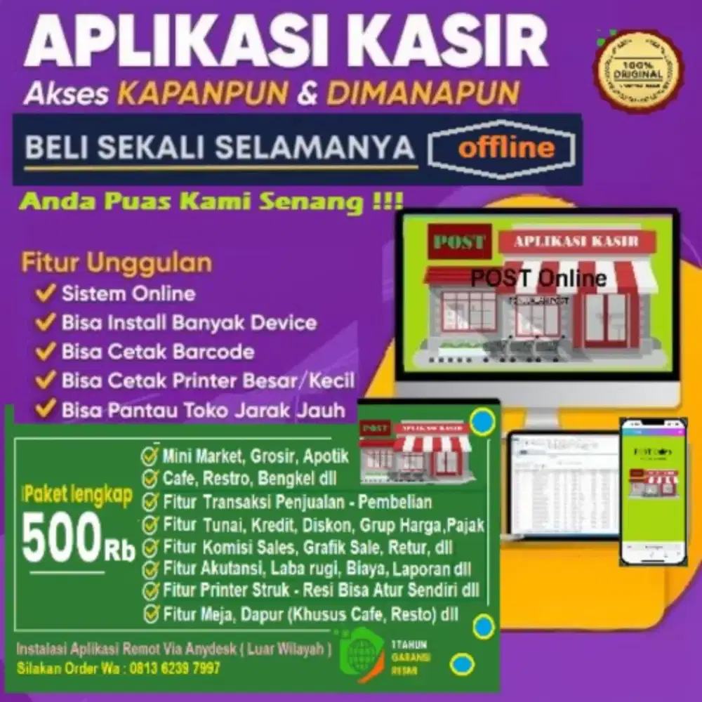 APLIKASI KASIR LENGKAP ONLINE - OFFLINE