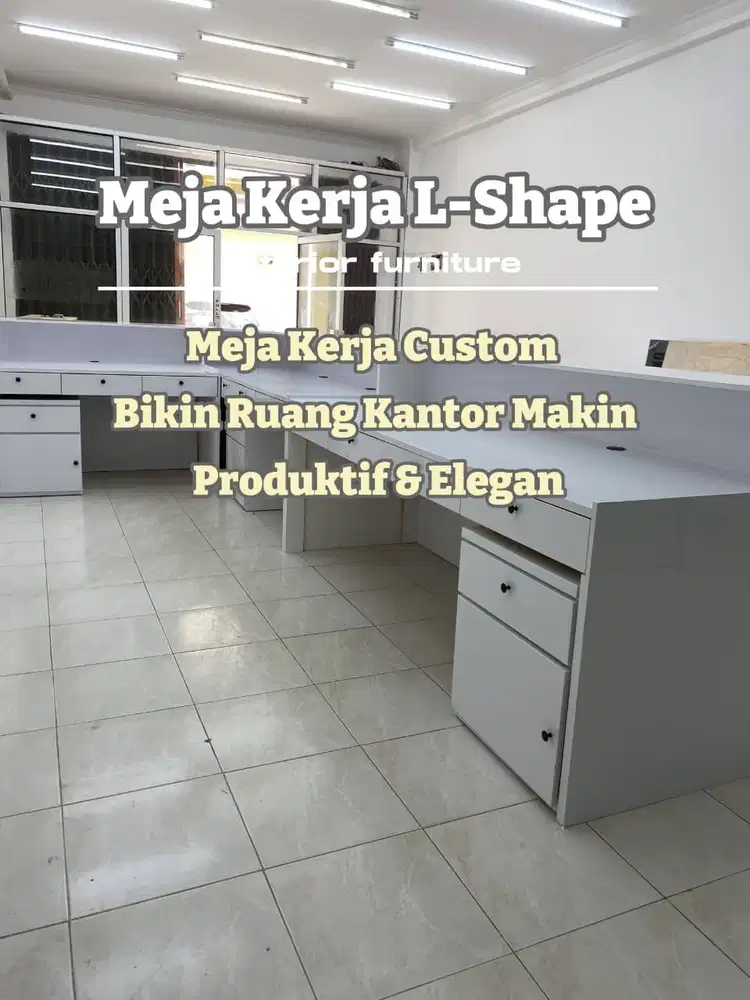 MEJA KERJA KANTORAN/MEJA KERJA CUSTOM/MEJA KERJA L-SHAPE/MEJA KOMPUTER