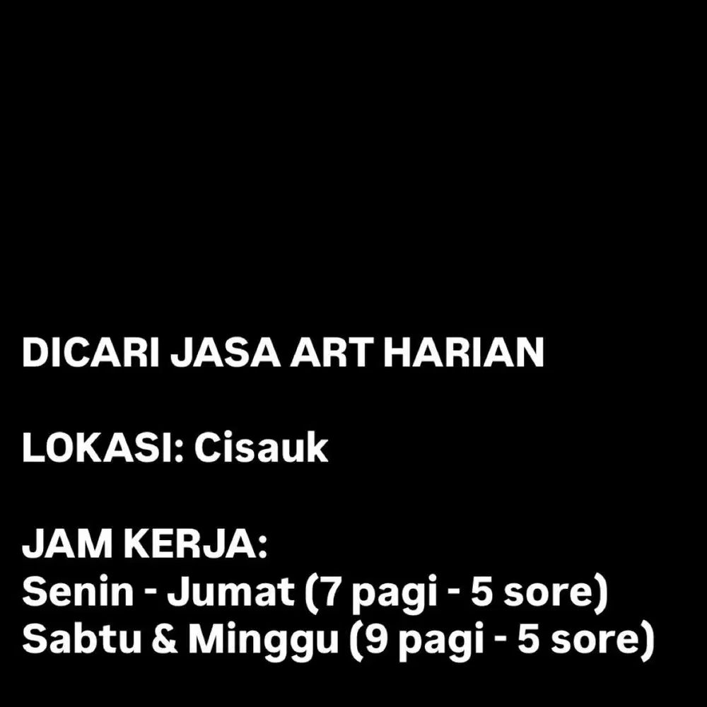 Lowongan ART harian