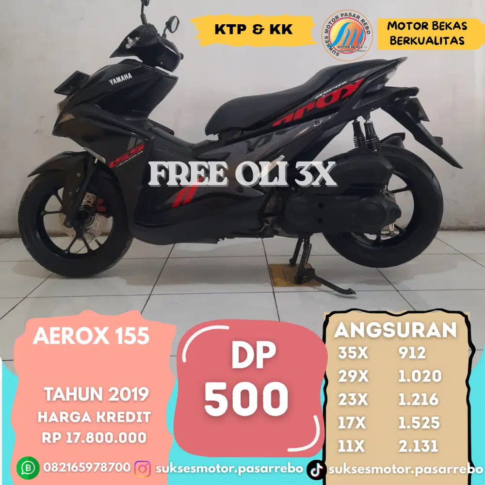 YAMAHA AEROX VVA TAHUN 2019 GRATIS KIRIM SEJABODETABEK, BERGARANSI