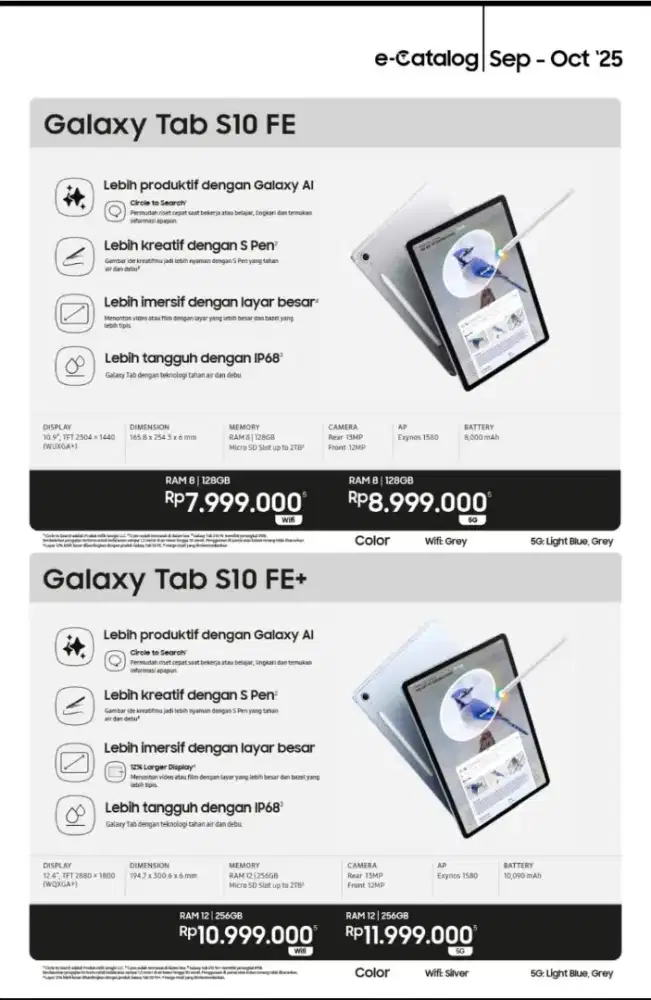 SAMSUNG GALAXY TAB S10 FE 8/128 GB