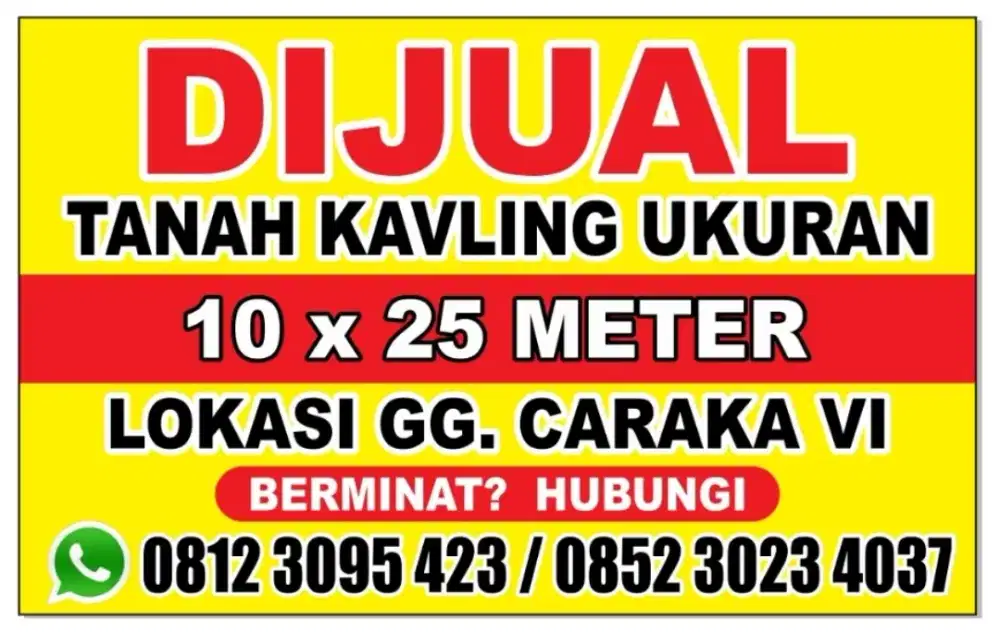 TANAH DIJUAL SIAP BANGUN 250 M2
