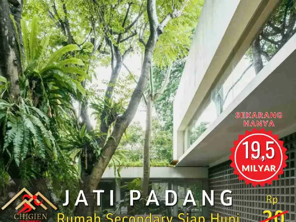 DIJUAL RUMAH SECONDARY KARYA ARSITEK ANDRA MARTIN DI JATI PADANG JAKARTA SELATAN