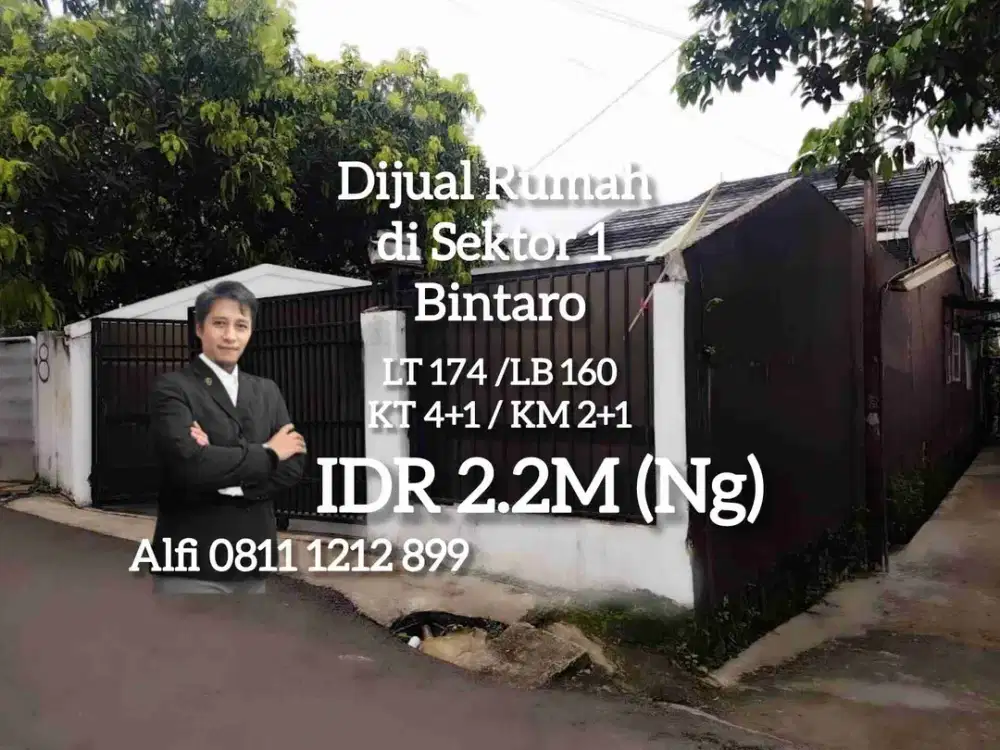 Dijual Rumah di Sektor 1 Bintaro