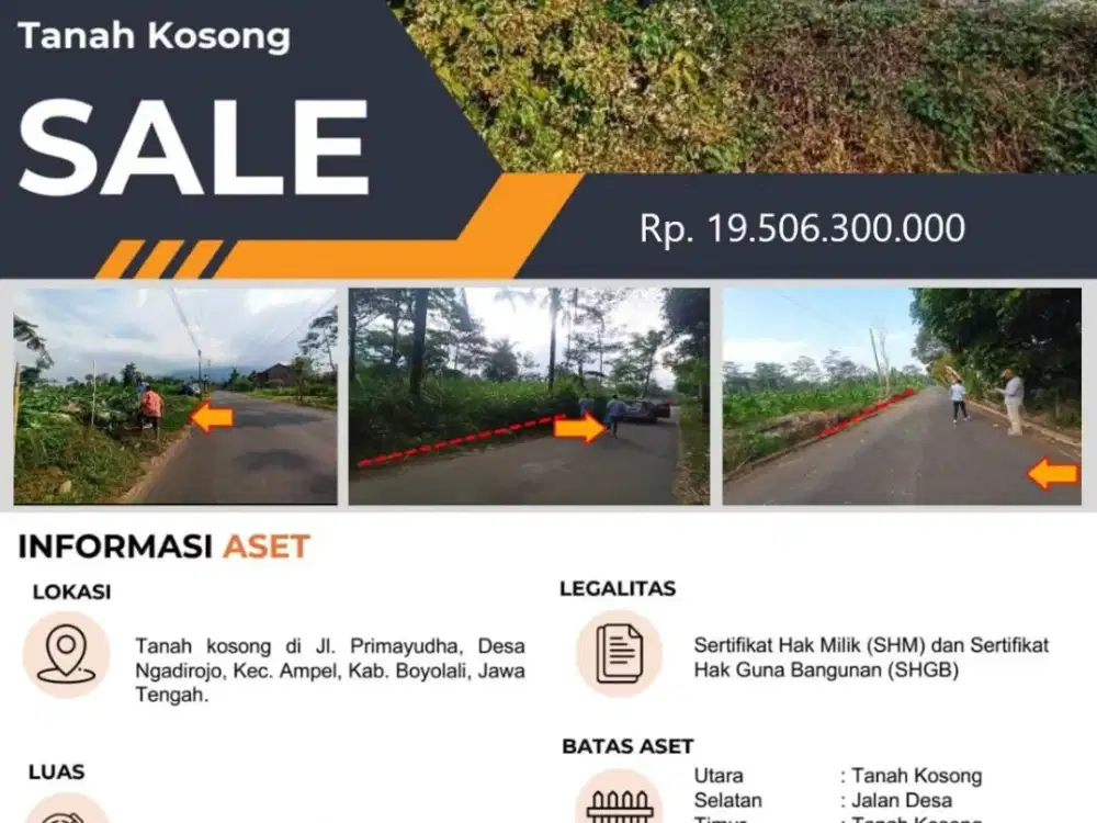 Dijual Lahan Industri SHM & SHGB di Boyolali
