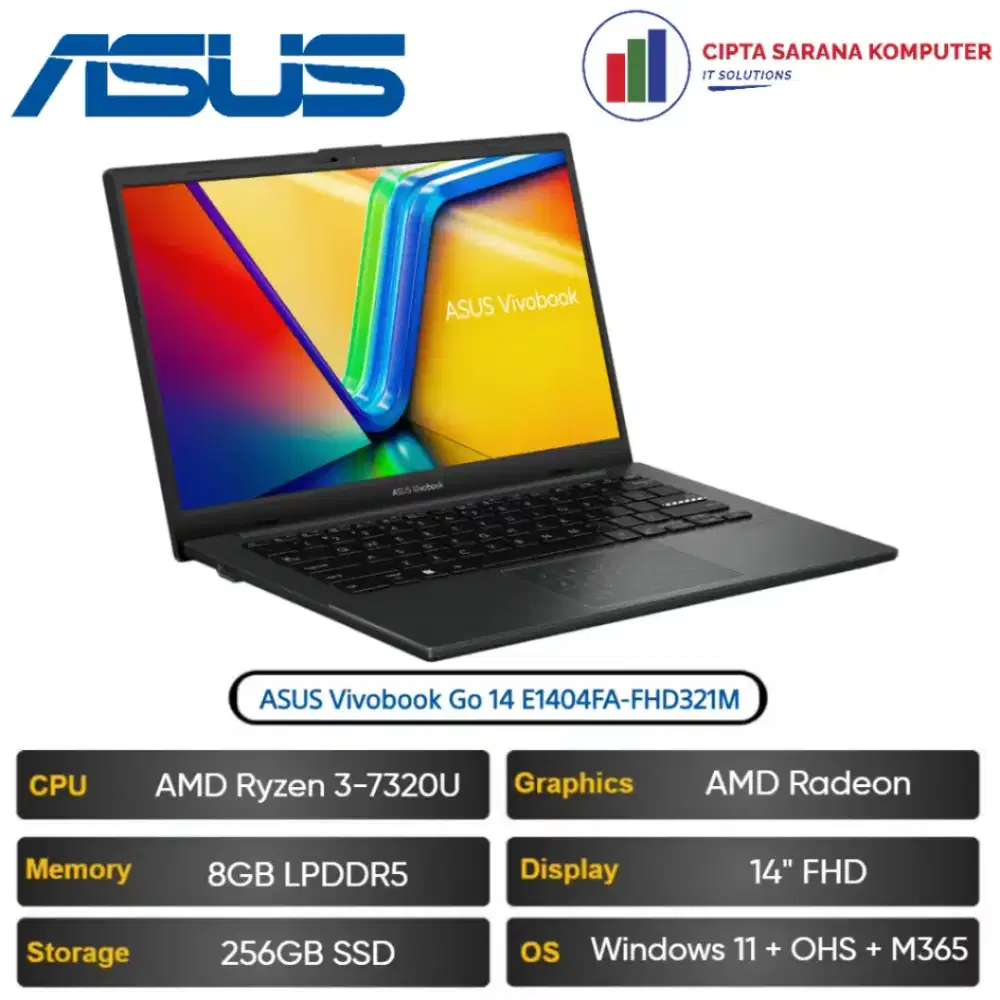 Laptop bisa kredit proses cepat asus E1404FA-FHD321M R3 8/256 BLK A