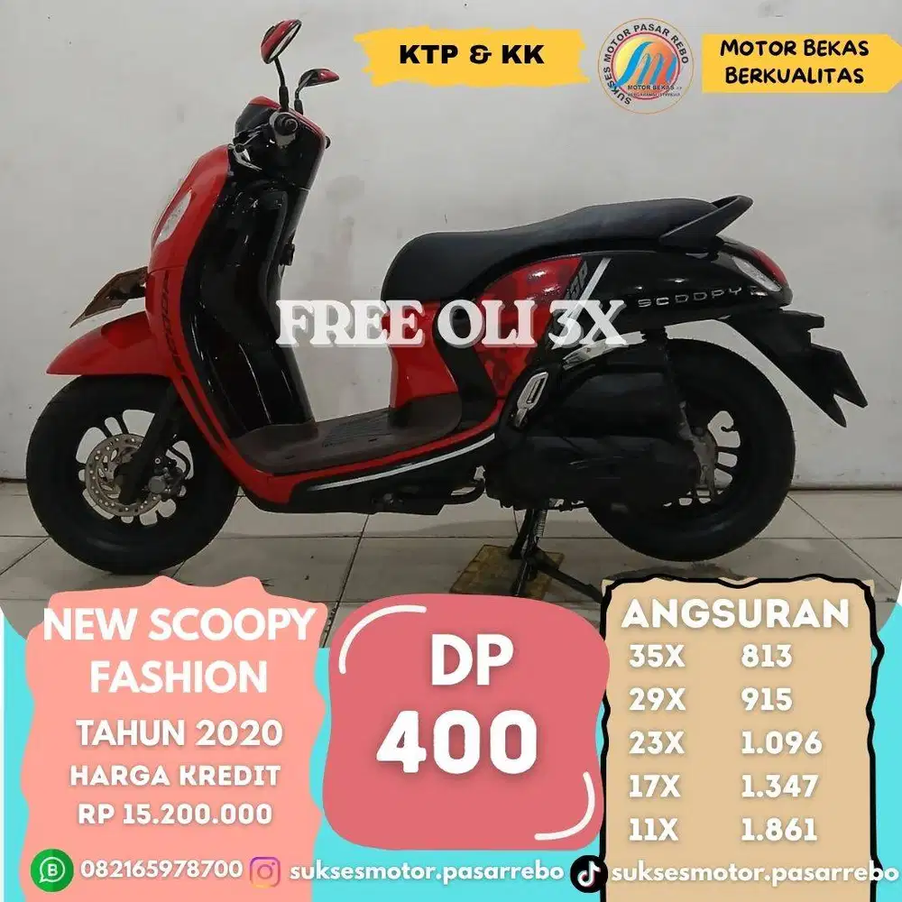 HONDA SCOOPY FASHION TAHUN 2020 GRATIS SERVIS, FREE OLI, BERGARANSI