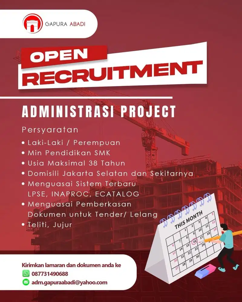 Dibutuhkan administrasi project