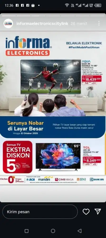 Promo Tcl LED series diskon extra 5%