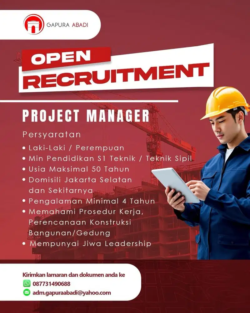 Dibutuhkan Project Manager