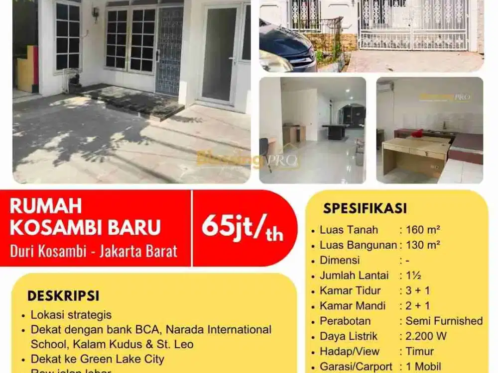 FOR RENT Disewa Rumah Kosambi Baru Siap Huni Lokasi Strategis