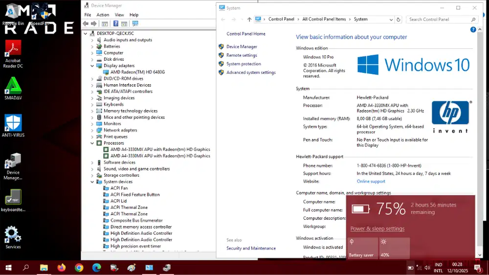 Laptop HP 8GB VGA AMD Gaming Desain Garansi Toko FISIK