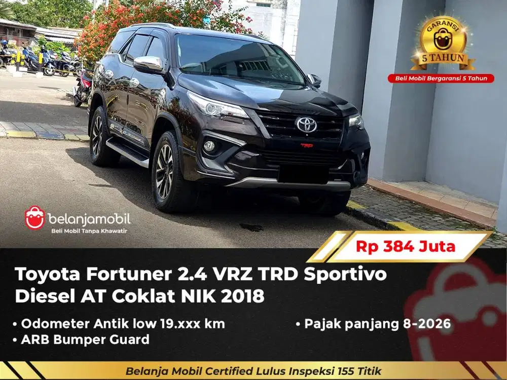 [ GARANSI 5TH ] Toyota Fortuner 2.4 VRZ TRD Sportivo Diesel 2018/2019