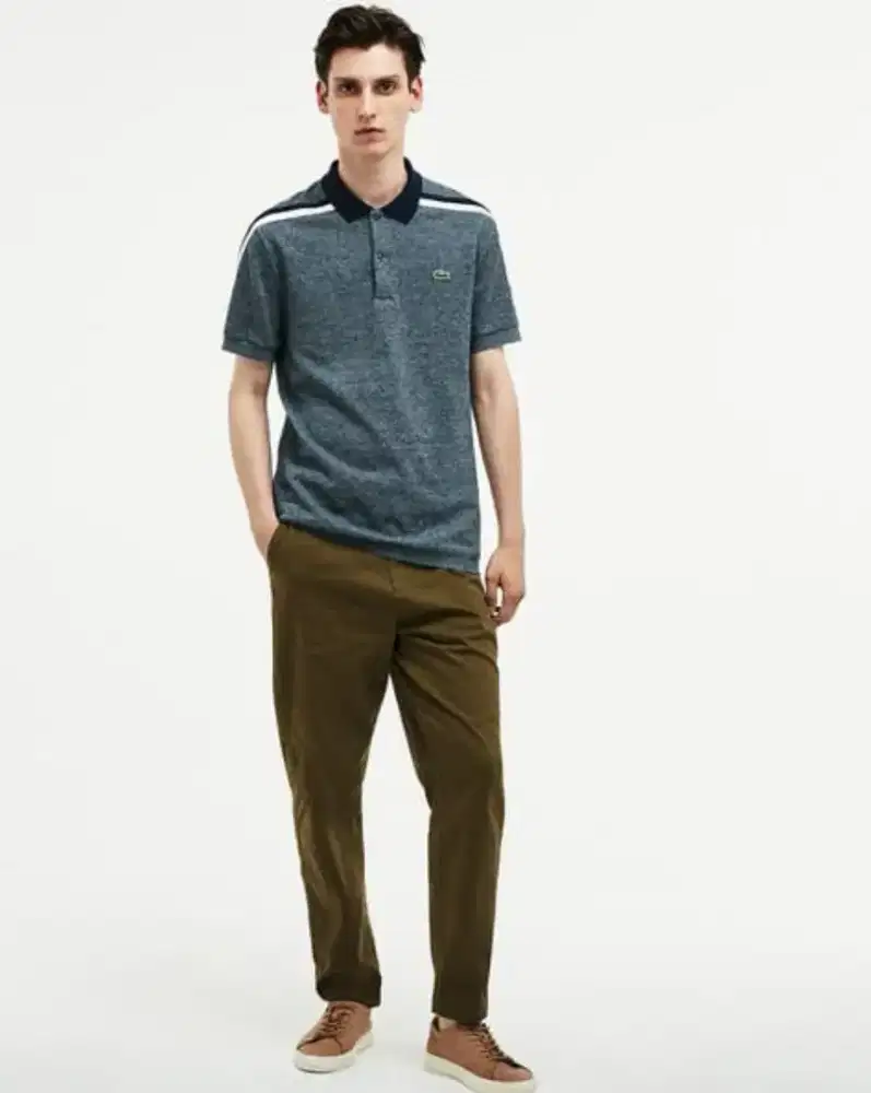 Kaos polo shirt LACOSTE Denim Grey Colour Size No.5