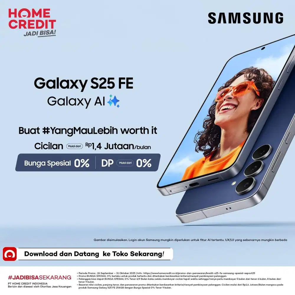 CICILAN SAMSUNG GALAXY S25 FE TANPA DP DI HOME CREDIT
