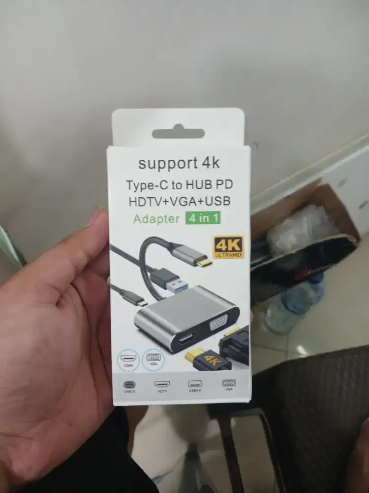 Converter Usb Type C to HDMI HDTV VGA USB 4inOne