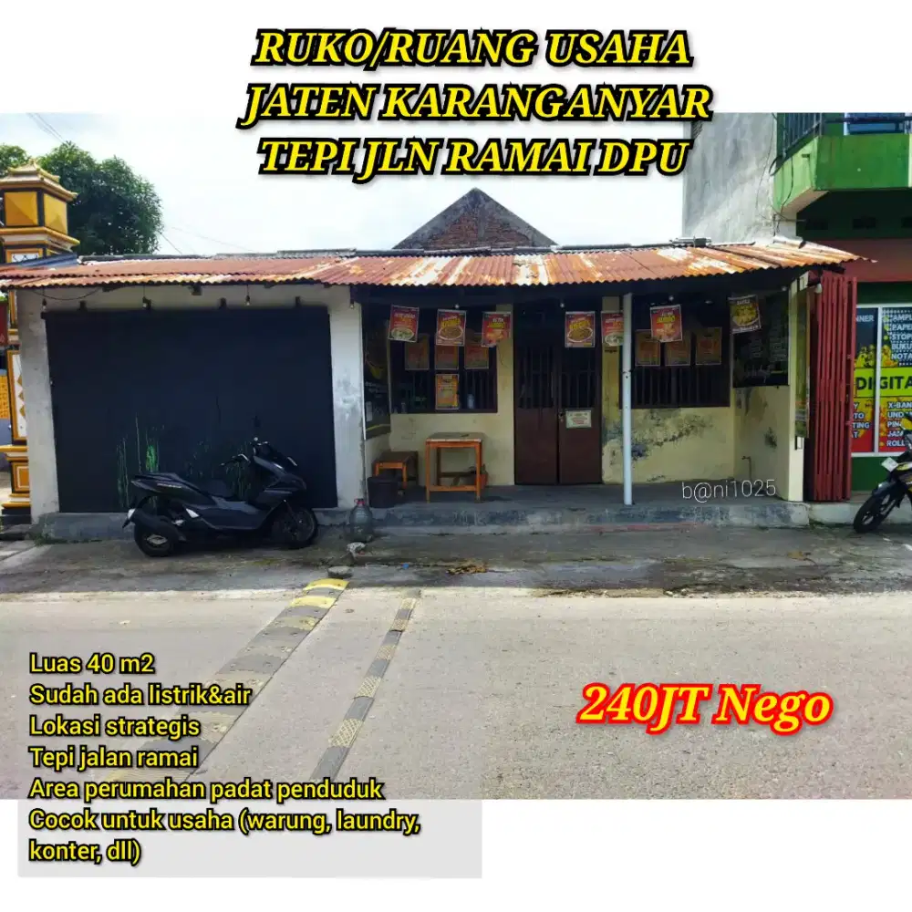 Dijual Kios Strategis di Jaten
