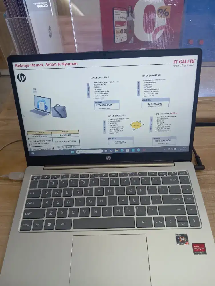KREDIT LAPTOP HP- 14-EM0168/0167AU (FREE MOUSE M150)