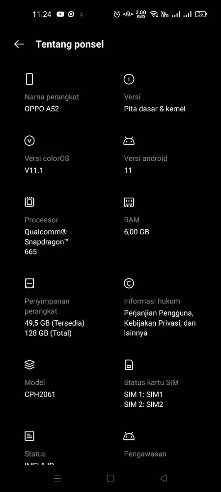 oppo a52 6/128 snapdragon 665 second