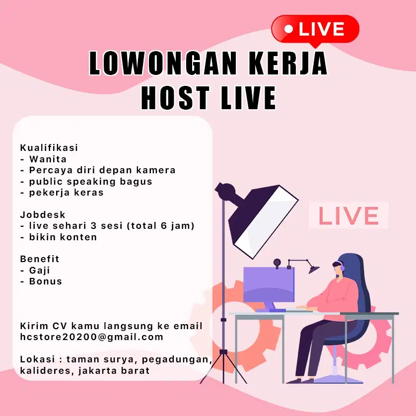 HOST LIVE DIBUTUHKAN SEGERA