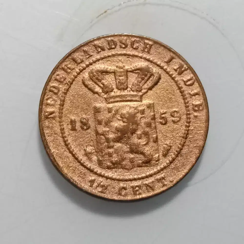 Koin Langka 1859 ERA WILLEM BELANDA BENGGOL 1/2 CENT MURAH