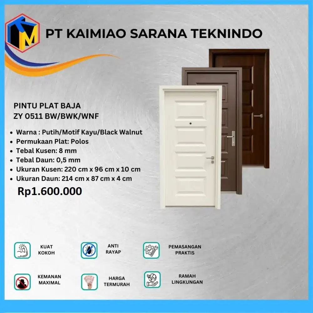 PINTU PLAT BAJA ZY0511 TAMPILAN MEWAH KAYU