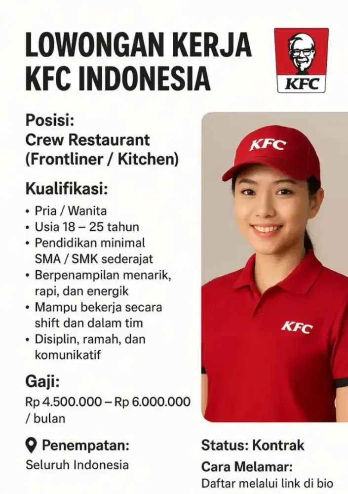 Lolongan Kerja KFC Indonesia