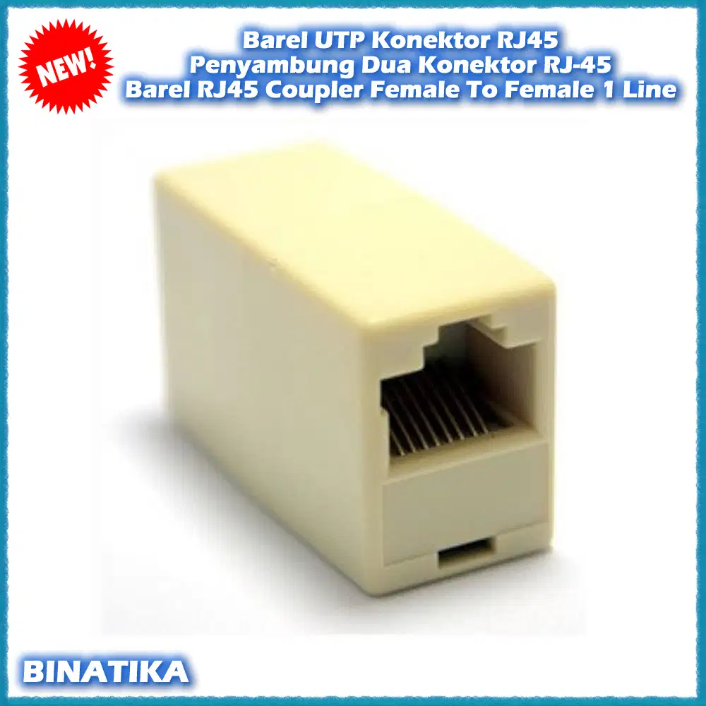 Barel UTP Konektor RJ45 Sambung Dua Konektor RJ-45 Barel RJ45 Coupler