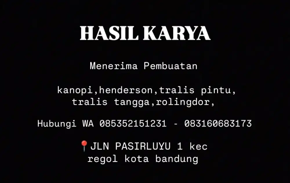 HASIL KARYA jasa pembuatan rolingdor pagar kanopi