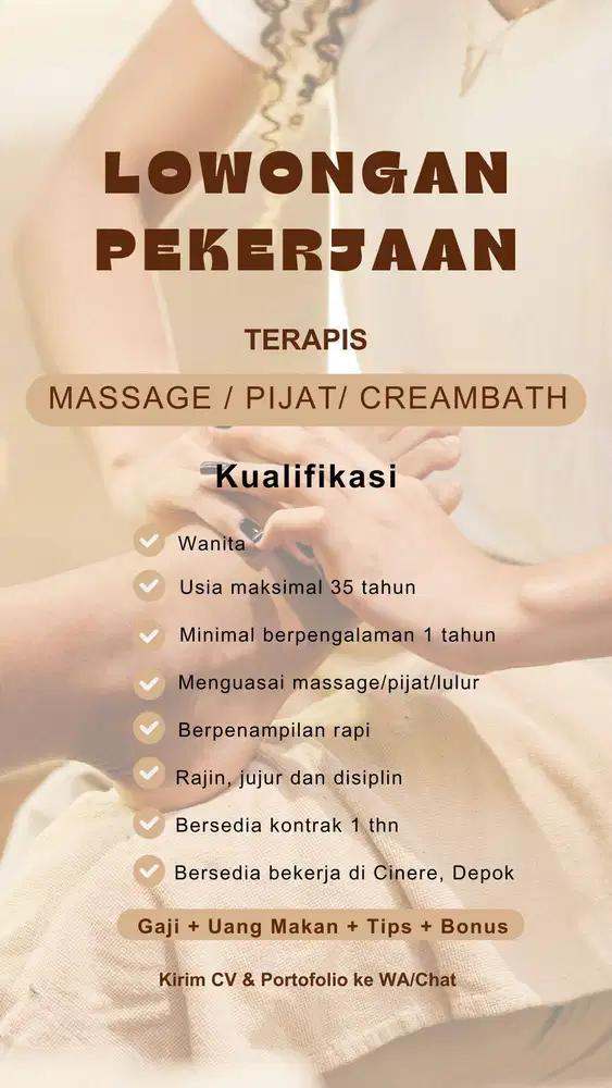 Lowongan Kerja Pijat/Massage