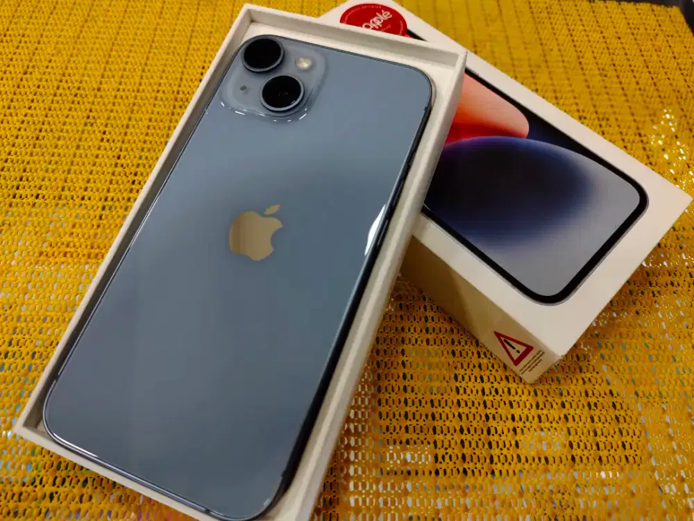 IPHONE 14 128 BLUE SECOND IBOX BH 100% GARANSI ON JUNI 2026