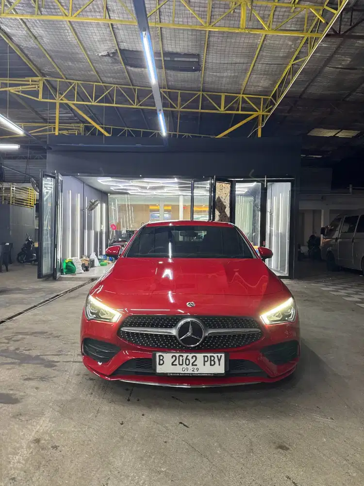 Mercedes-Benz CLA200 2019 Merah. KM 46rb, Servis Resmi, Pajak Panjang