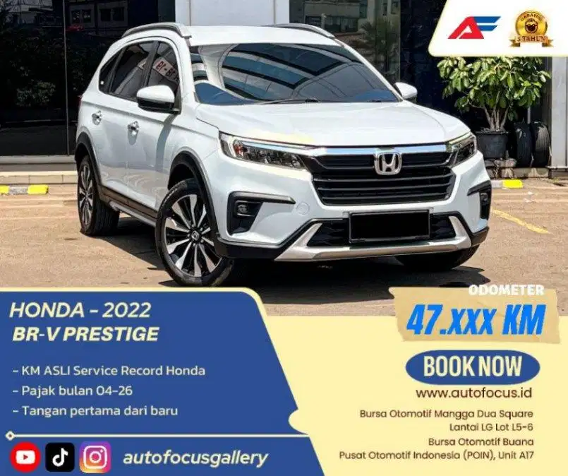 Honda New BRV Prestige 1.5 Non sensing  AT Putih 2022