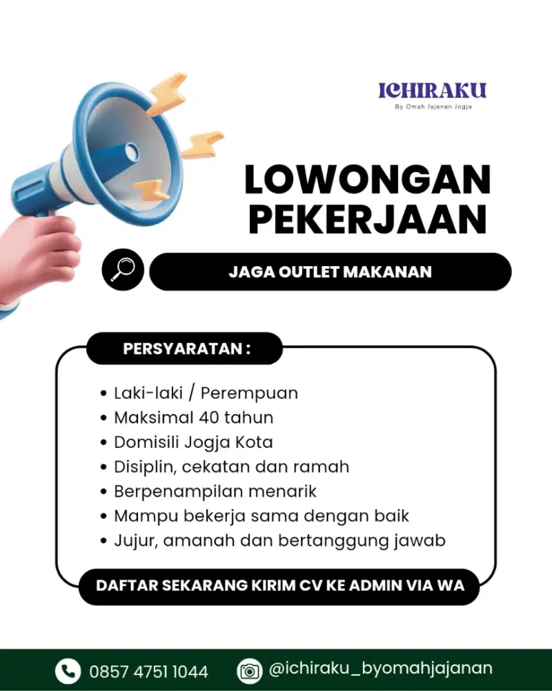 Lowongan Penjaga Booth Makanan