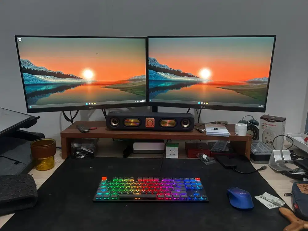 2 Monitor - LG 22MK600 22inch - Fullset - Free Bracket 2 Monitor